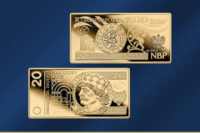 Narodowy Bank Polski wprowadza do obiegu złotą monetę "Banknot o nominale 20 zł"