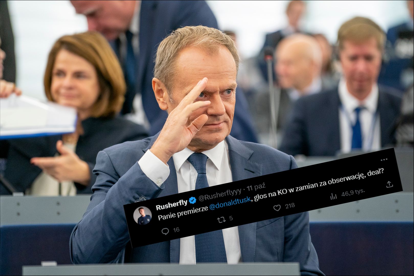 "Panie premierze, głos na KO za obserwację?". Tusk zaskoczył wszystkich