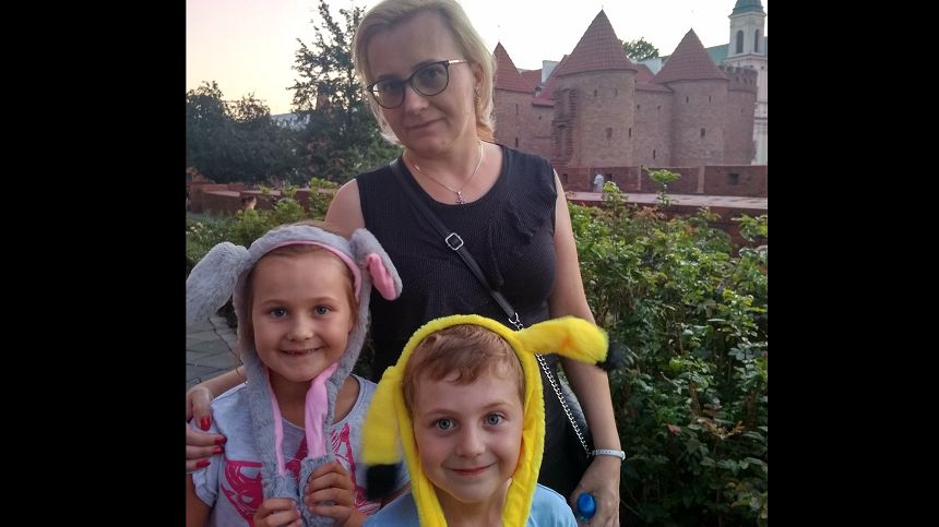 Ewa Włodarczyk z dziećmi