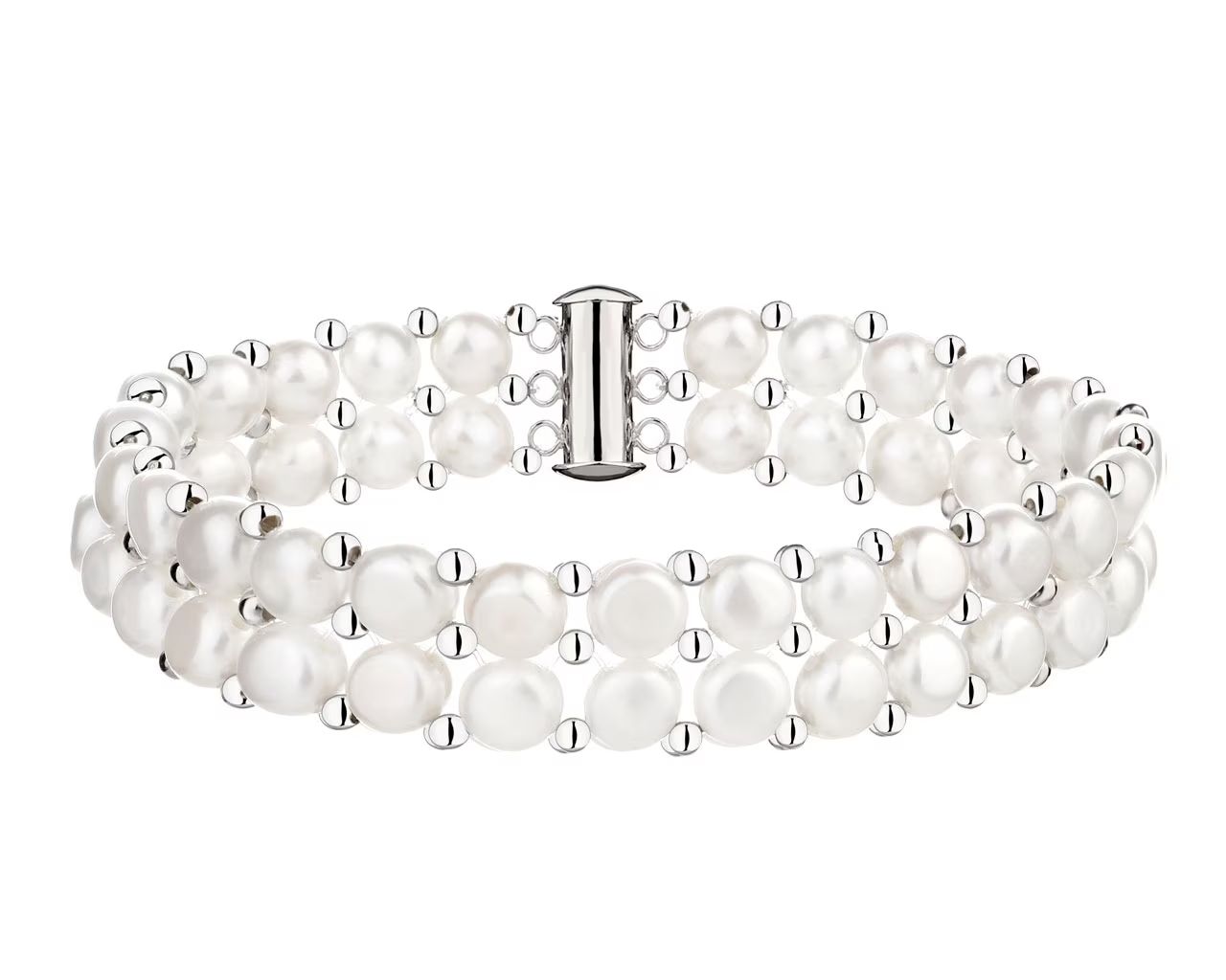 Bransoletka srebrna z perłami – wzór AP531-5286; Apart.pl