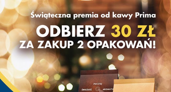 Cashback w Biedronce pod hasłem „Świąteczna premia od kawy Prima”