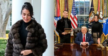 Georgina w Gucci i futrze bryluje w Białym Domu. Syn prezydenta też pochwalił się zdjęciem z Cristiano