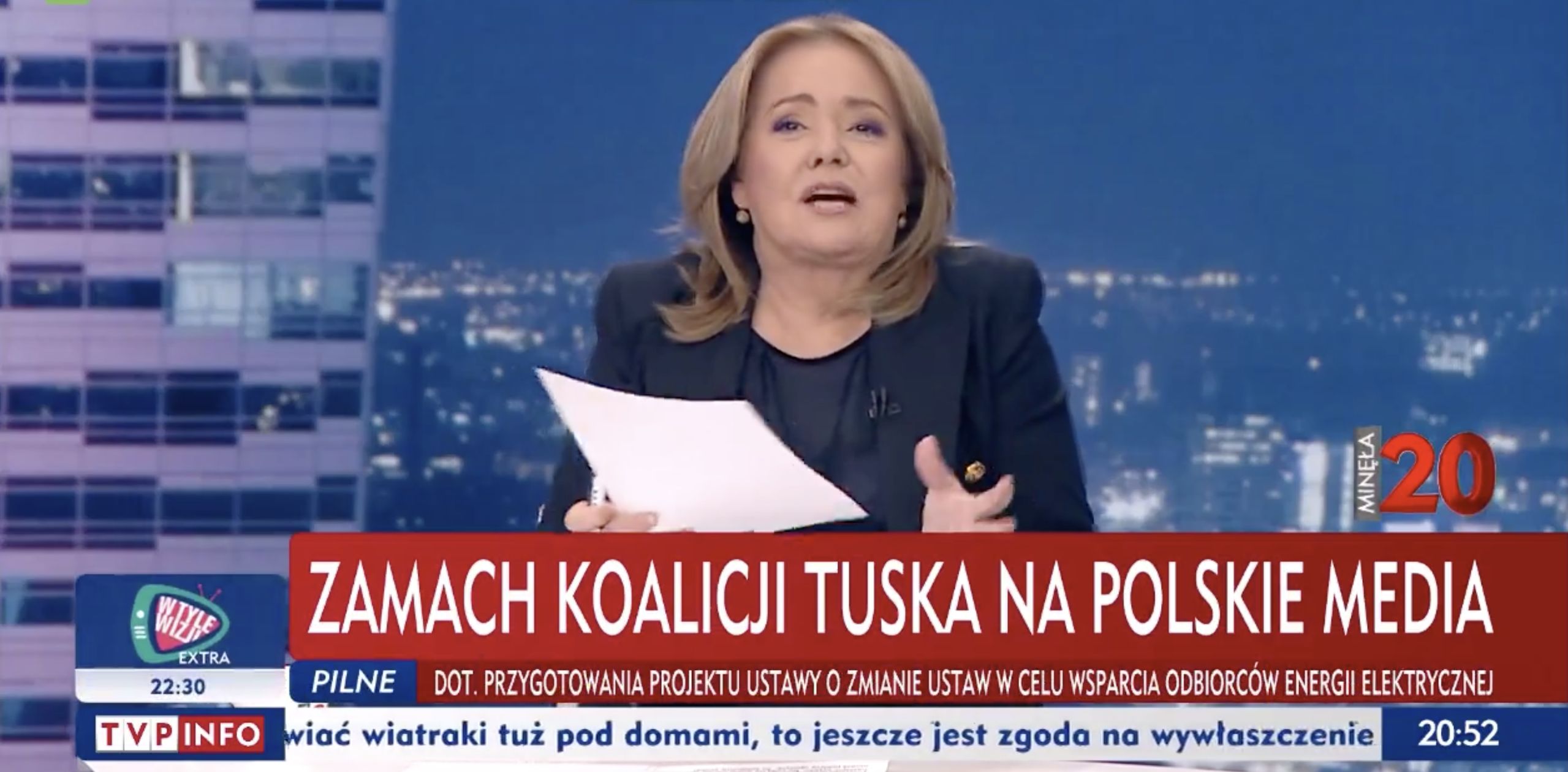 Kadr z programu "Minęła dwudziesta" TVP INFO