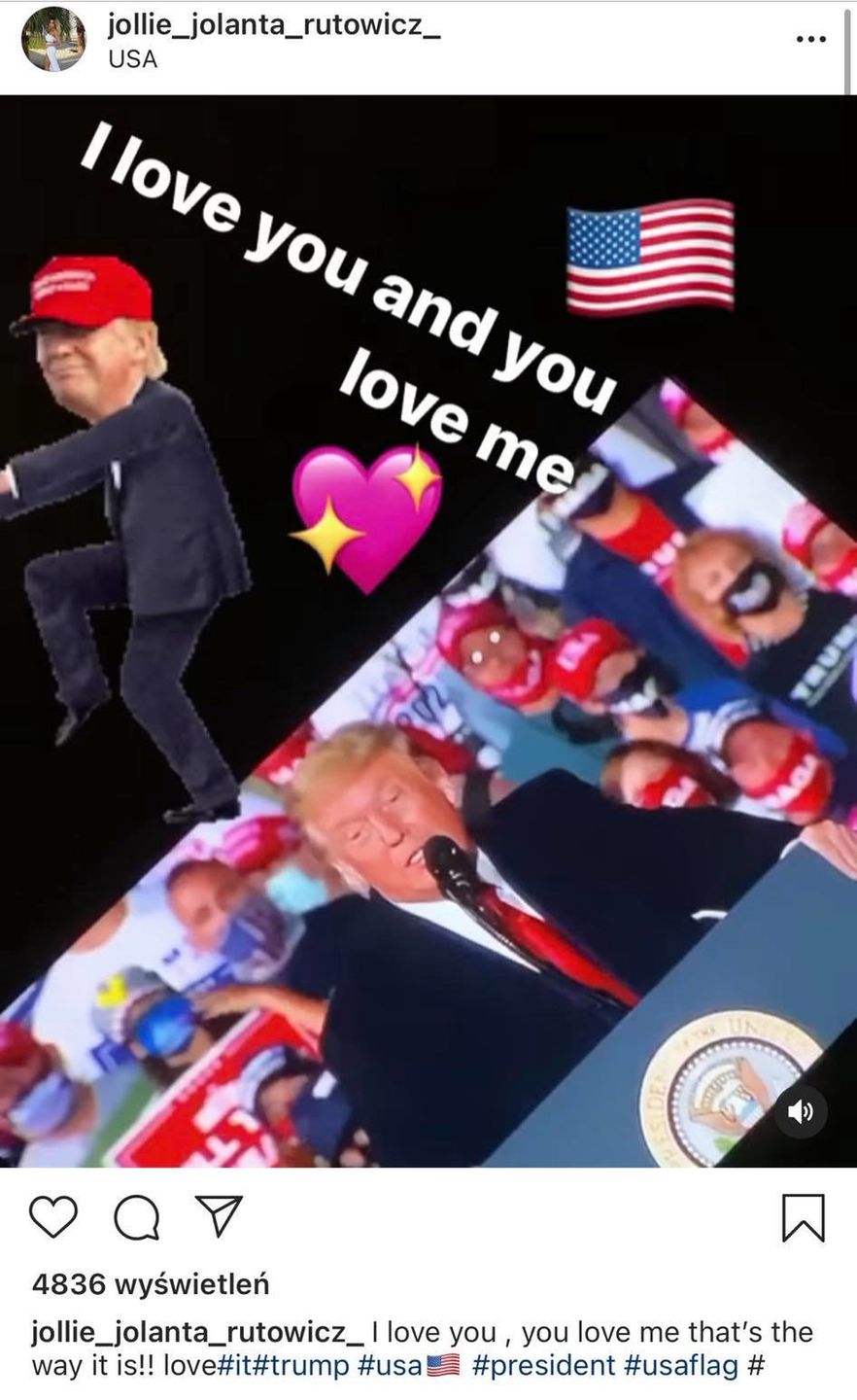 Jola Rutowicz popiera Donalda Trumpa