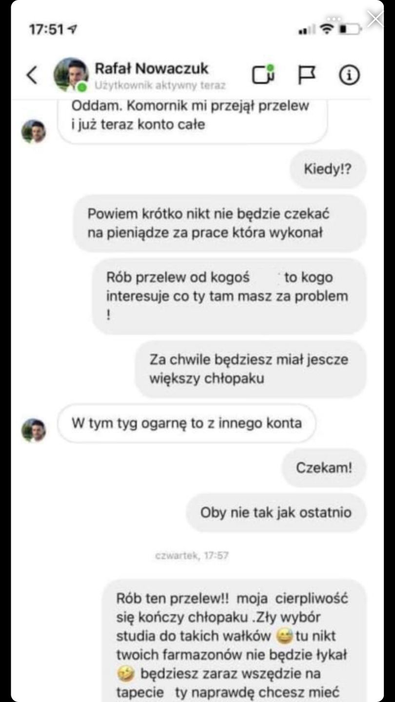 Rafał Nowaczuk oszukuje ludzi?