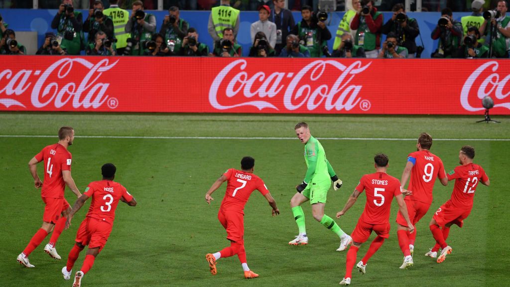 Piłkarze reprezentacji Anglii po meczu z Kolumbią (1:1, karne 4:3)