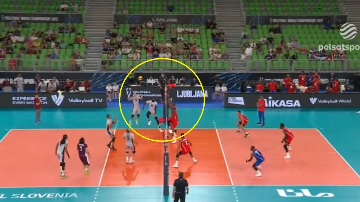 Twitter / Polsat Sport / Na zdjęciu: atak, po którym Katar wygrał seta