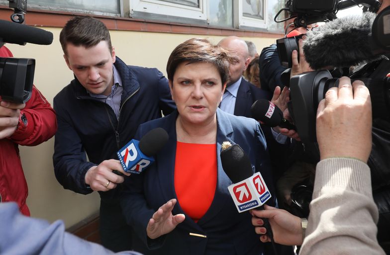 Wicepremier Beata Szydło w drodze na posiedzenie Komitetu Politycznego PiS