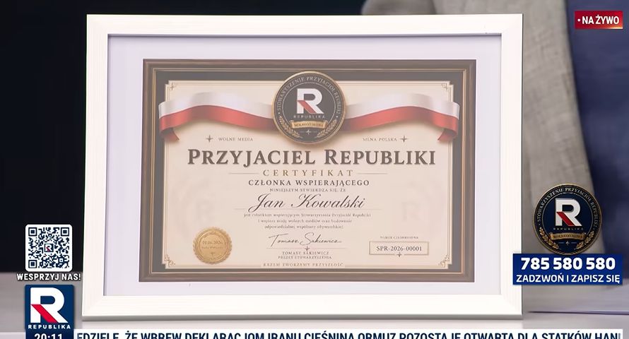Republika oferuje widzom wizyty lekarza i tabliczki w siedzibie. Tyle kosztuje składka członkowska