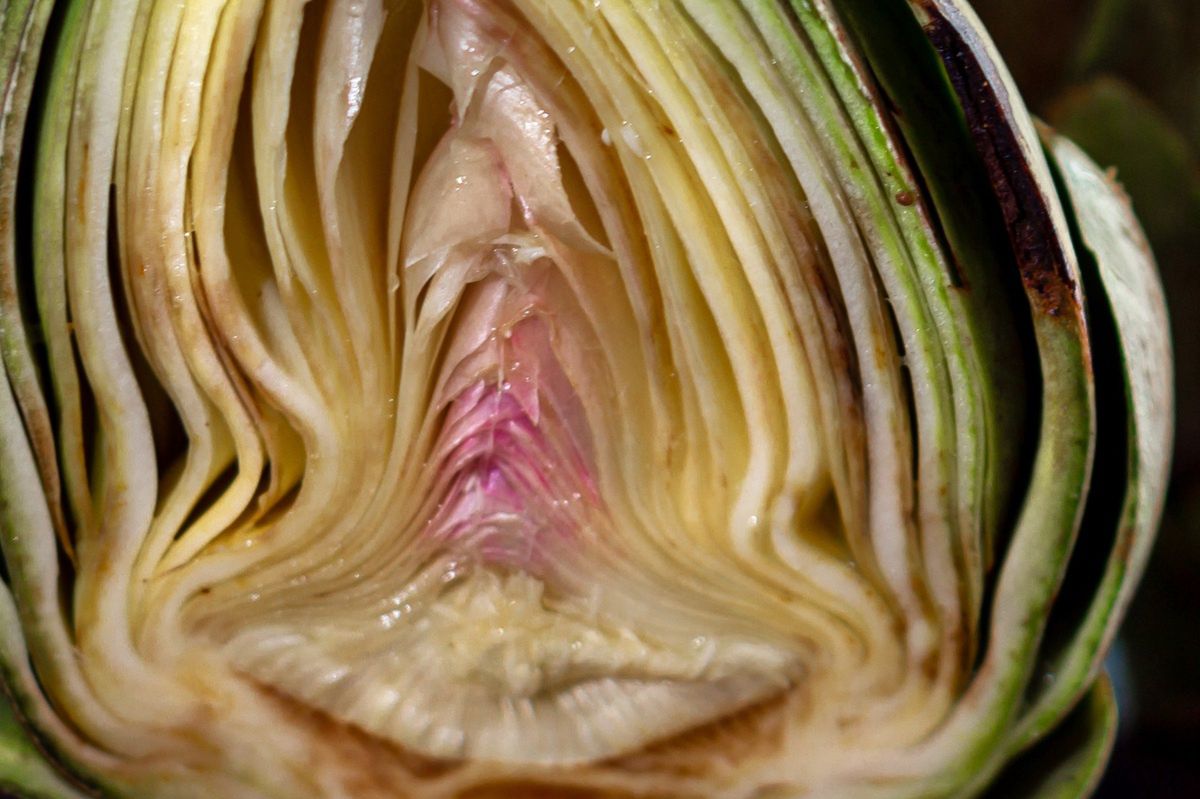 Artichoke cut in half