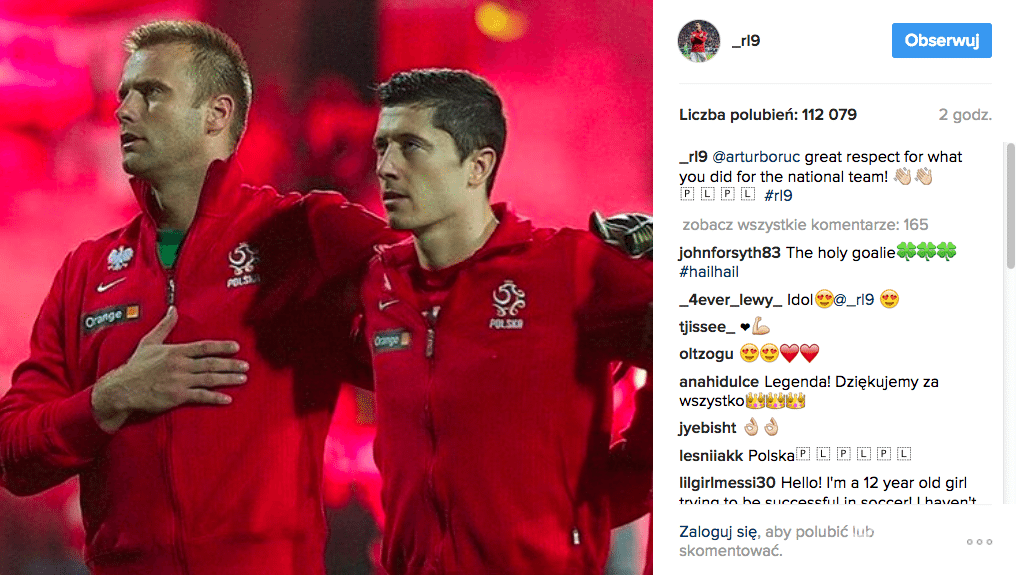 Robert Lewandowski o odejściu Artura Boruca z reprezentacji
