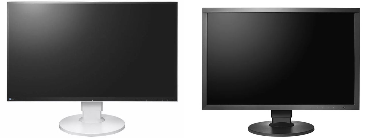 Moje pierwotne typy: Eizo FlexScan EV2750 (po lewej) oraz Eizo ColorEdge CS242 (po prawej).