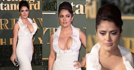 Salma Hayek pokazała dekolt w Londynie! (ZDJĘCIA)