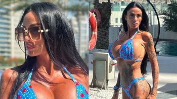 Katie Price w bikini eksponuje gigantyczne piersi podczas urlopu w Dubaju (FOTO)