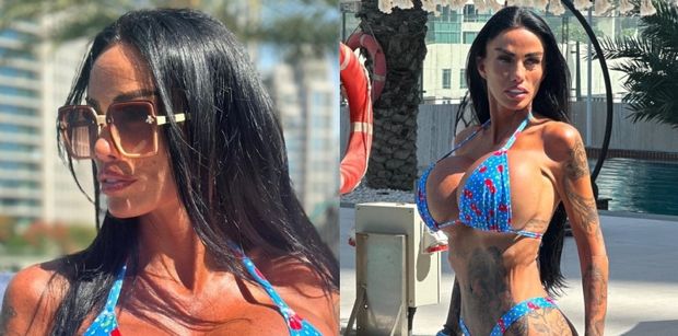 Katie Price w bikini eksponuje gigantyczne piersi podczas urlopu w Dubaju (FOTO)