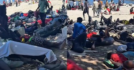 Polak pokazał nagranie z Ceuty. Setki migrantów na plaży