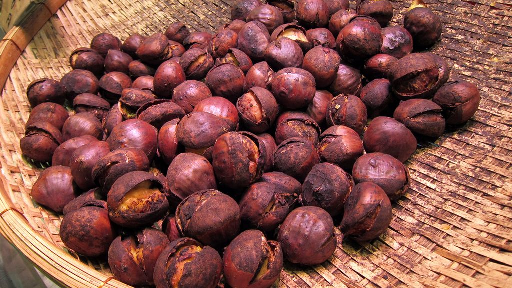 Prażone kasztany japońskie