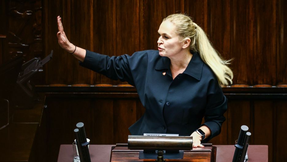 Minister edukacji Barbara Nowaka podczas posiedzenia Sejmu