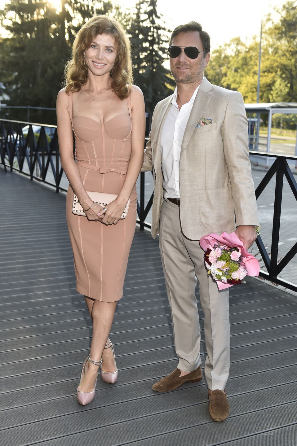 Agata Załęcka i Jakub Kwiatkowski na premierze "Sielskiej wpadki"