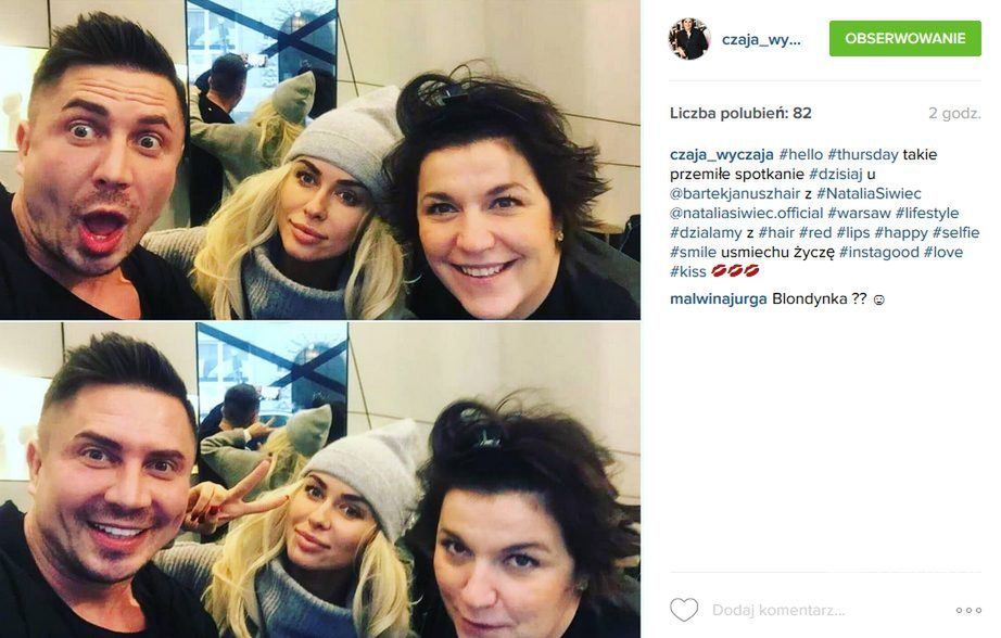 Natalia Siwiec z blond włosami (fot. Instagram)