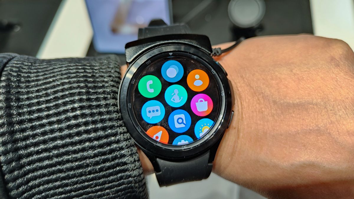 SHANGHAI, CHINA - FEBRUARY 28, 2022 - A customer experiences the Galaxy Watch 4 at Samsung's flagship store in Shanghai, China, February 28, 2022. (Photo credit should read Costfoto/Future Publishing via Getty Images)