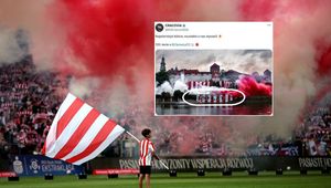 Kibice Cracovii na murach Wawelu. Policja interweniuje