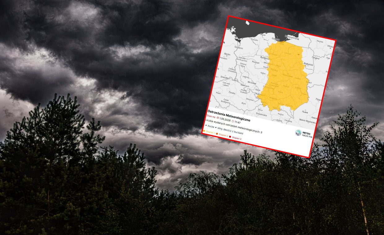 Pół Polski w żółtych alertach. Zaczęło się o 12.00. Gdzie jest burza?