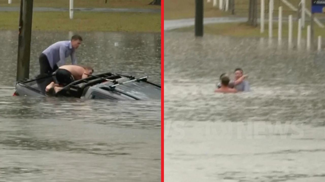Przerażające sceny w Australii. Siedział w tonącym samochodzie