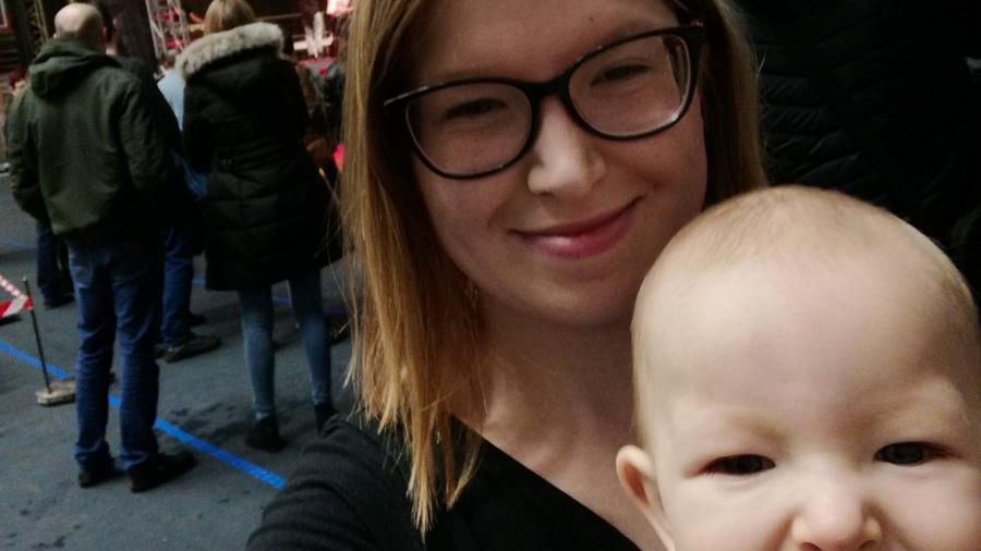 Ewelina Dmowska z synkiem na finale WOŚP