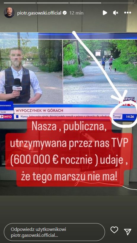Piotr Gąsowski krytykuje TVP Info