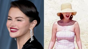 Odziana w różowy kostium kąpielowy Selena Gomez wygrzewa się na plaży w Meksyku (FOTO)