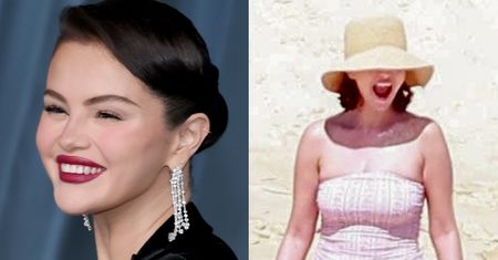 Odziana w różowy kostium kąpielowy Selena Gomez wygrzewa się na plaży w Meksyku (FOTO)