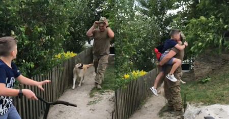 Zobaczył tatę, który wrócił z wojny. Przy tym nagraniu nie da się nie uronić łzy