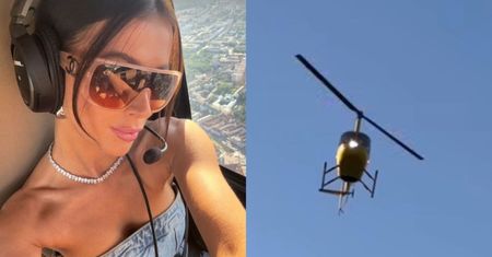 Roksana Węgiel poleciała HELIKOPTEREM na spotkanie z teściową. Lądowanie odbyło się w ogrodzie... (ZDJĘCIA)
