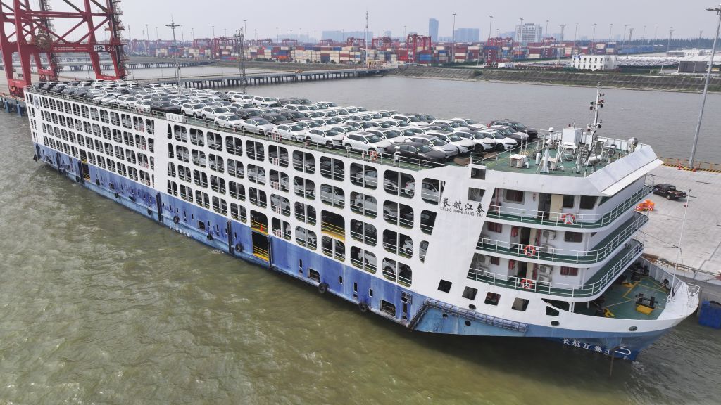 China Vehicles Export Growth
SUZHOU, CHINA - JUNE 4, 2024 - A batch of cars are about to be transferred to cities along the Yangtze River for sale at the Taicang Port Automobile terminal in Suzhou, Jiangsu province, China, June 4, 2024. In April 2024, the total import and export volume of automobile goods was US $25.51 billion, an increase of 6.88% from the previous month and 7.49% from the previous year. From January to April 2024, the cumulative import and export volume of auto goods in the country was 93.78 billion US dollars, an increase of 6%. (Photo credit should read CFOTO/Future Publishing via Getty Images)
CFOTO
export, trade, vehicle, import, new energy