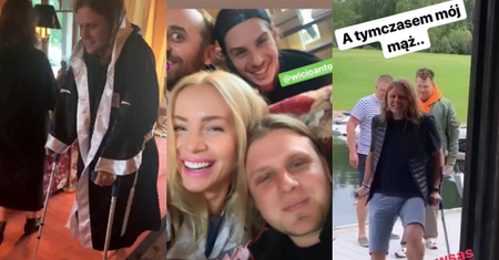 Piotr Woźniak-Starak miał wypadek! Spędził 39. urodziny O KULACH (FOTO)