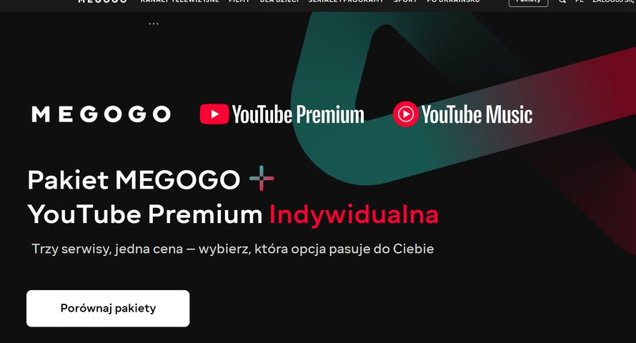 Platforma Megogo w pakiecie z YouTube Premium