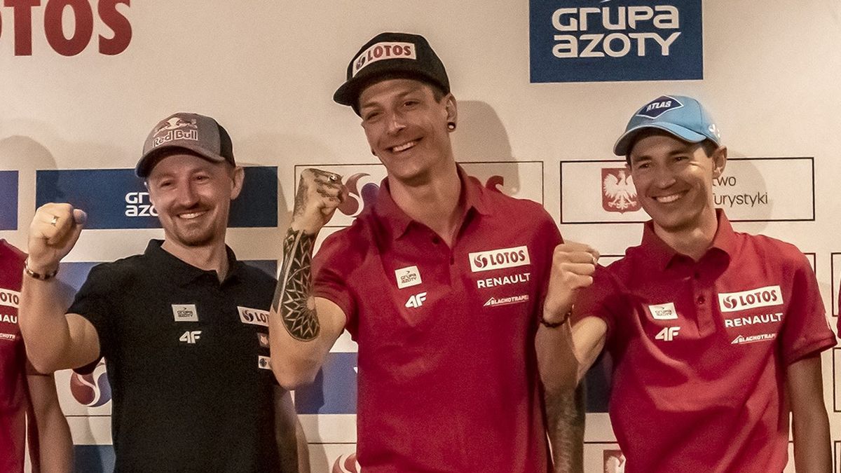 od lewej Adam Małysz, Thomas Thurnbichler, Kamil Stoch