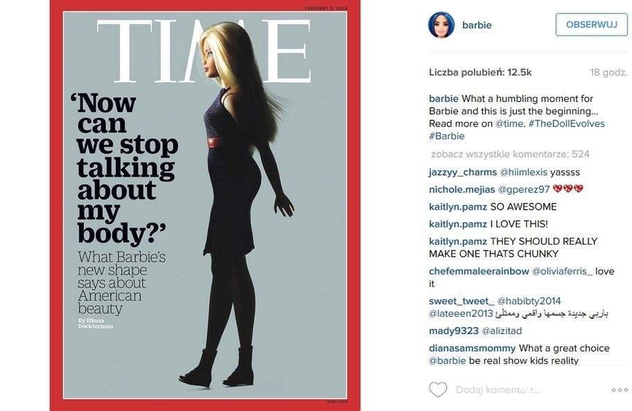Nowa Barbie na okładce "Time" (fot. Instagram)