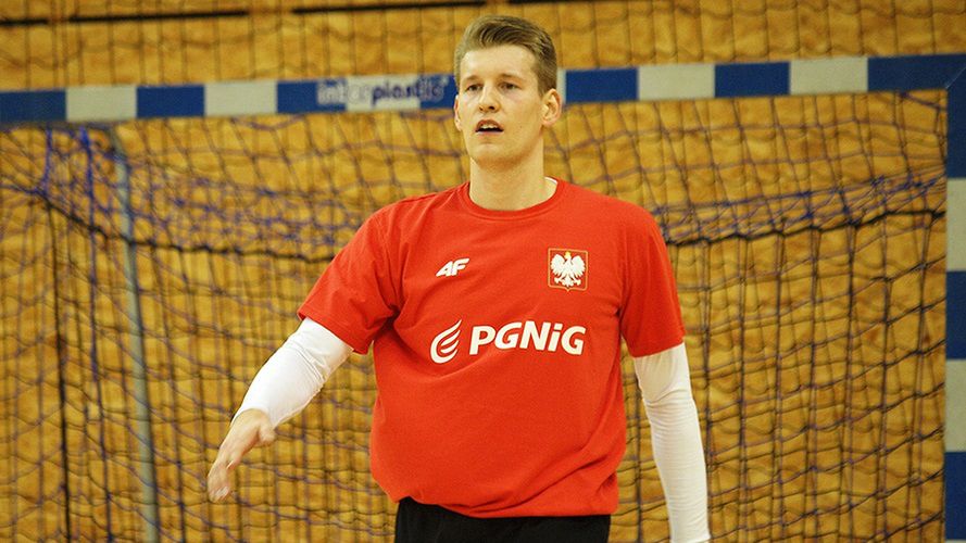 Piotr Wyszomirski podczas treningu reprezentacji Polski