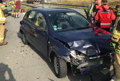 Wrocław. Wypadek na autostradzie A4. Zderzenie czterech samochodów, ogromny korek w Kostomłotach