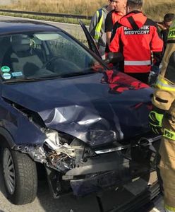 Wrocław. Wypadek na autostradzie A4. Zderzenie czterech samochodów, ogromny korek w Kostomłotach