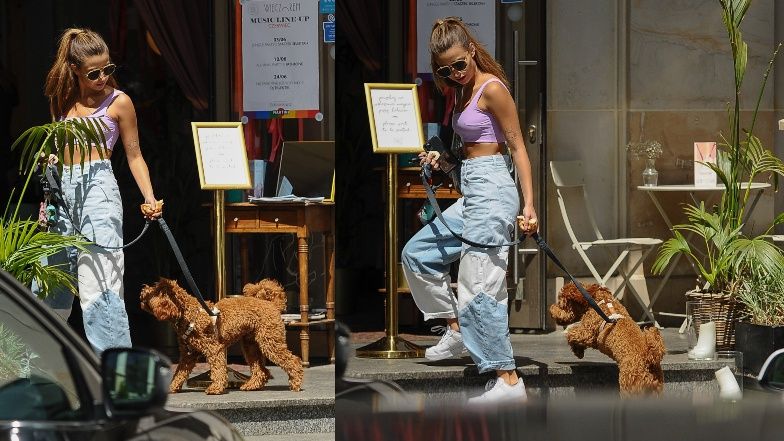 Julia Wieniawa zabrała psa Bowiego na lunch do restauracji