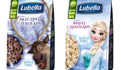 Bohaterowie filmu ,,Kraina lodu” na opakowaniach płatków Lubella