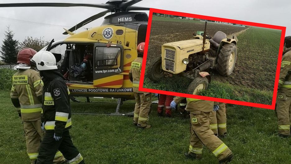 Tragiczny wypadek pod Sieradzem. Nie żyje traktorzysta