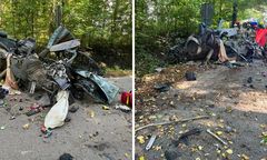 Tragedia pod Bartoszycami. Roztrzaskane audi, nie żyje 27-latek