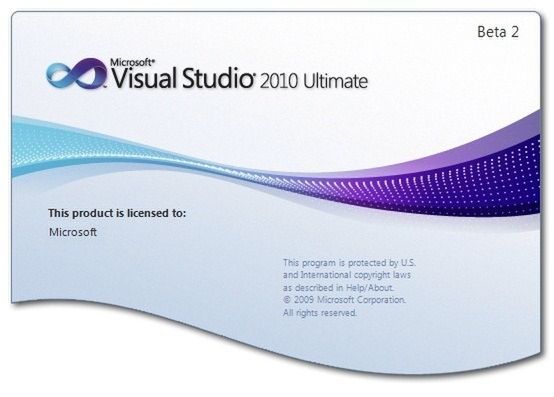 Visual Studio 2010 Ultimate start screen