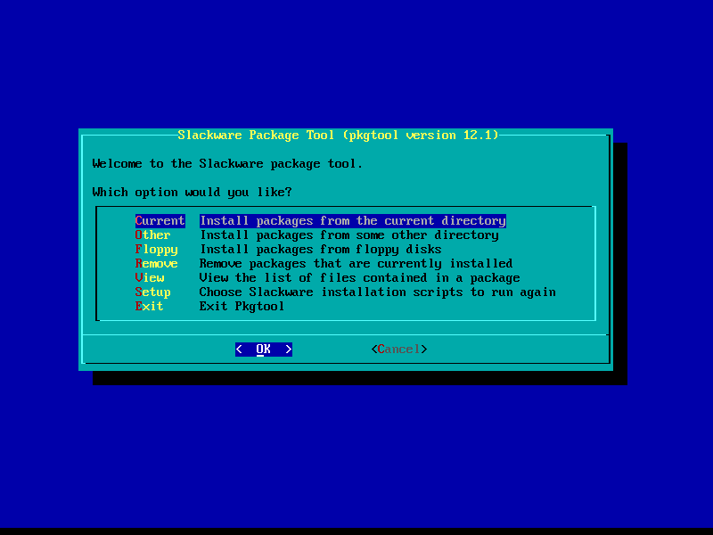 Klasyczny instalator Slackware
