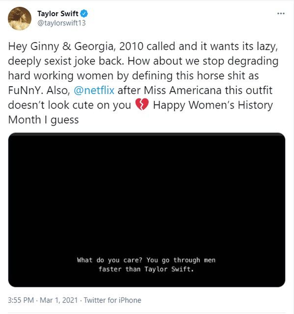 Taylor Swift odpowiada na żart o swoich związkach w serialu Netfliksa