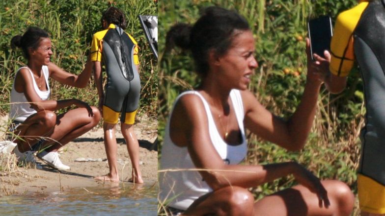 Aleksandra Szwed z rodziną nad morzem